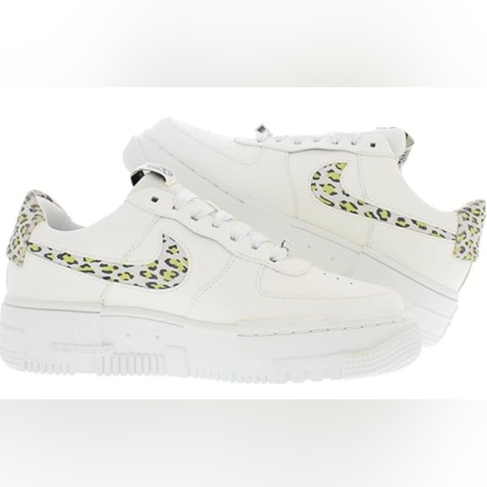 Nike Air Force 1 Pixel SE Leopard Print Sail/Lemon Sneakers Size 10 MSRP $140 - Picture 1 of 13